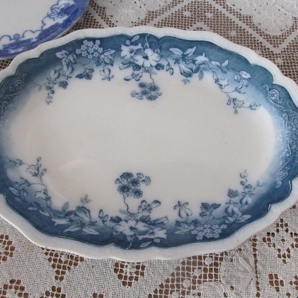 Large Flow Blue Platter Johnson Bros Antique Platters Antique Farmhouse decor